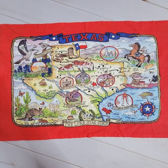 Texas Tapestry Wall Decor Tea Towel, 18.5x28 - Picture 2 of 8